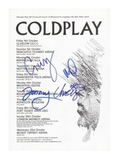 COLDPLAY ENTIRE GROUP AUTOGRAPHED SIGNED A4 POSTER PHOTO PRINT
