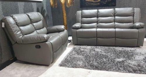 Roma leather recliner sofa set - recliner,