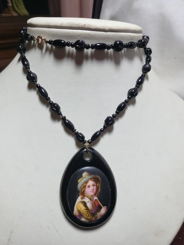 Victorian whitby jet beaded - whitby,
