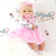 18” Baby Doll Girl Soft Body Lifelike Toy with Sounds & Dummy BiBi Doll Ellie