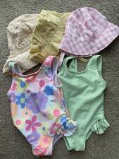Primark Baby Girl Swimsuits & Hats Bundle Size 3-6 Months