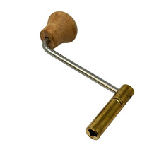 Clock Crank Key Brass Wood