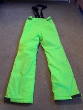 New Kids Nevica N10 Ski Pants Ski Salopettes Lime green age 10-11 12-13 Winter