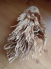 STUNNING FOLK ART - HAND CARVED BAMBOO ROOT FACIAL SCULPTURE  ,VGC, 27cm High