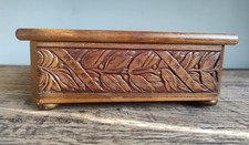 Wind Up Carved Wooden Music Box Thorens Movement Tales of Vienna Woods Clockwork