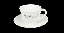 12pcs 220ml Opal Glass Cappuccino Cups & Saucers Set Coffee Tea Cup Set White