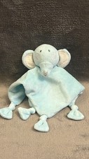 Mothercare Turquoise Elephant Comforter Blue Green Blankie knots