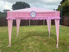 Girls single bed 4 poster pink canopy