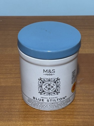 Blue ceramic stilton empty - m&s,