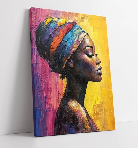 African woman yellow painting - african,