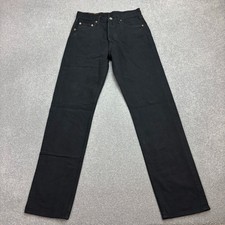 Levis 501 Jeans Adult 28x32 Black Denim Red Tab Dark Wash Straight Trousers Men*