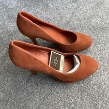 5th Avenue High Heel Round Toe Leather Shoes Burnt Orange Size 5.5UK/EU39 NEW ✅