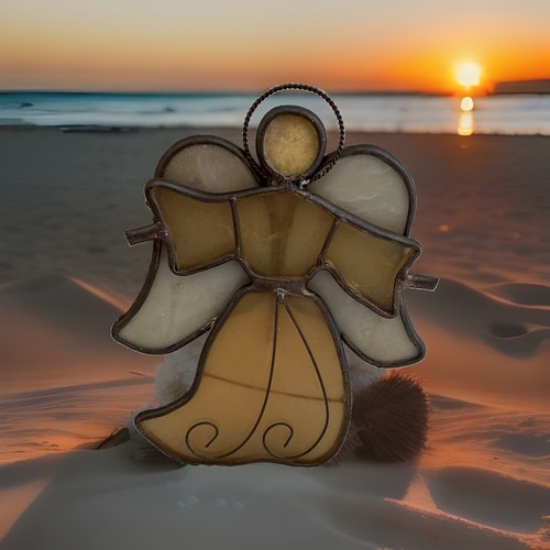 Stained glass angel sun - angel,
