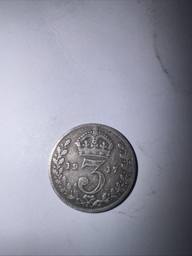 British 1917 silver threepence - british,