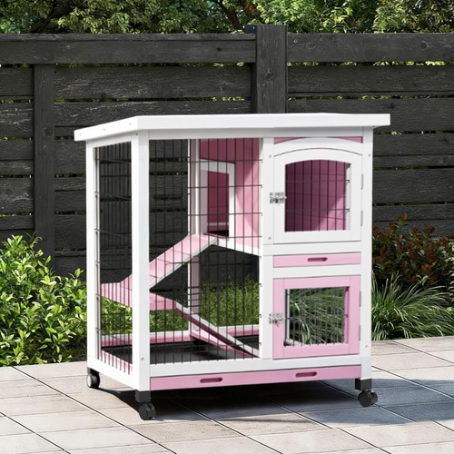 Story rabbit hutch with - 2-story,