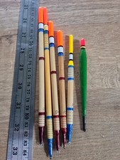 Handmade Quill Floats X 6 Signed P J Orange Yellow Tips Wagglers Tench Lifters