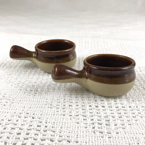 Stoneware soup crocks brown - soup,