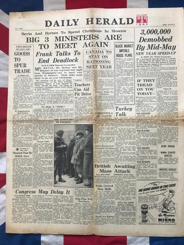 Original 1945 newspaper bevin - 1945,