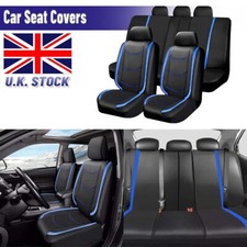 9Pcs Blue Full Car Seat Covers