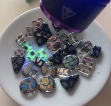 29 x Pretty Czech Glass Dichroic Beads, Includes 3 Manganese, 