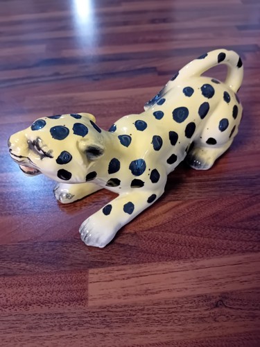 Vintage ceramic leopard - vintage,