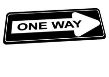 American One Way Road Sign