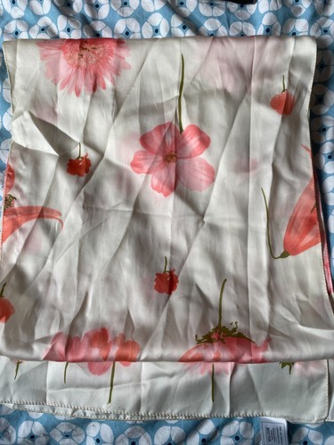 Pink flower silk shawl - flower,