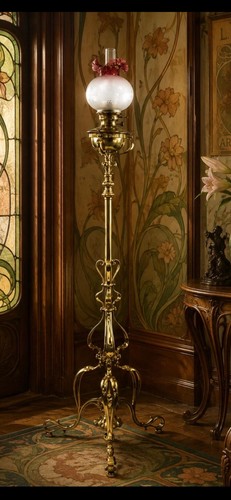Brass standard lamp - standard,