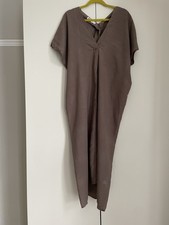 Zara Brown Linen Mix V-neck