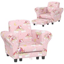 AIYAPLAY Kids Sofa Set Toddler Armchair with Footrest, Children Chair, Pink