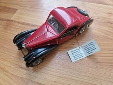 1/24 SCALE FRANKLIN MINT CLASSIC 1936 BUGATTI TYPE 57SC ATLANTIC RED/BLACK CAR