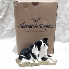 Sherratt & Simpson Dog Figure: Border Collie with Puppy 55084 (Boxed)