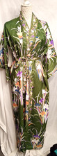 Vintage Hayashi Japanese Kimono Gown Green Multi