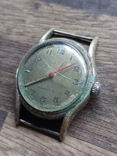 VINTAGE MILITARY STYLE WATERPROOF HELVETIA 17J CAL 800C RUNS -SPARES REPAIR