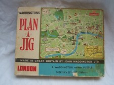 Vintage Waddingtons Jigsaw  Vari-Piece Puzzle Plan A Jig London Map.