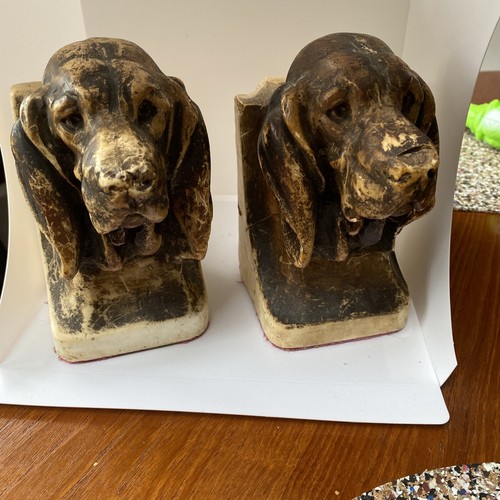 Two vintage bookends dogs - two,