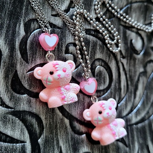 Voodoo doll bear pendant - pendant, (ss