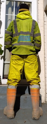 Yellow vis work safety vest - yellow,