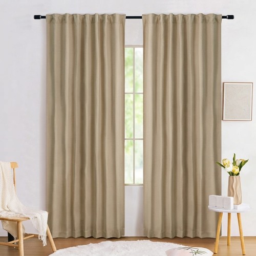 Rustic brown linen blackout - rustic,