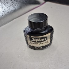 vintage stephens ink bottle fountain pen /black two thirds full  z z32