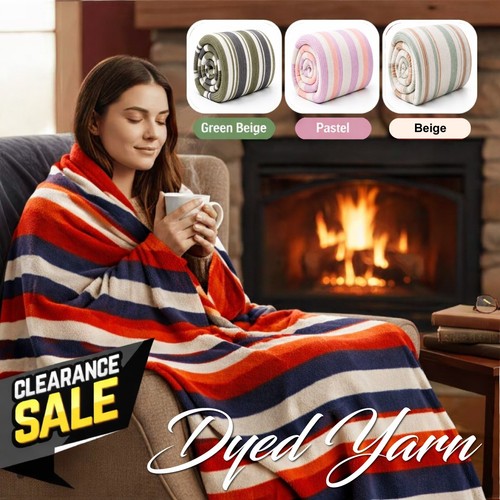 Dyed yarn blanket - blanket, bed