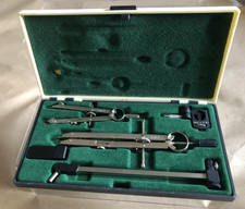 Vintage Linex 1S3 Denmark Steel Technical Drawing Draughtsman Set