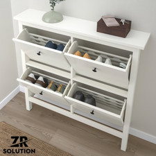 IKEA Shoe Cabinet With 4 Compartments White 107x22x101 cm Cupboard Storage Unit