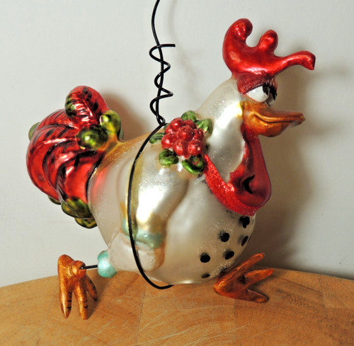 Large glass rooster - large,