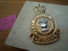 VINTAGE MILITARY ARMY CATERING CORPS  CAP LAPEL BADGE SLIDER STAMPED JR GAUNT DK