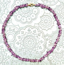Amethyst Chips Necklace Choker length 42cm. Vintage 1990 Newly restrung VGC