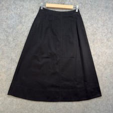 Toast Skirt Womens W26 L30 Black 100% Cotton Midi A-Line Pockets Lagenlook