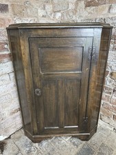 Antique Oak Corner Cupboard
