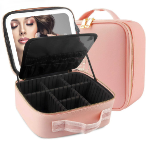 Makeup bag with led - mirror, &
