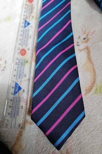 Pink blue stripes on black - &,